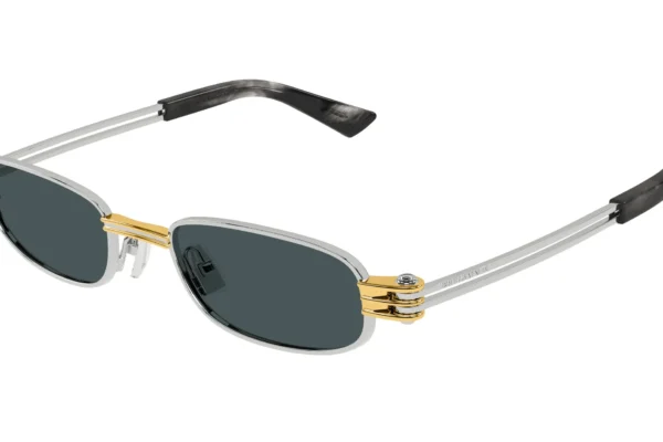 Bottega Veneta BV1381S 003 silver silver blue