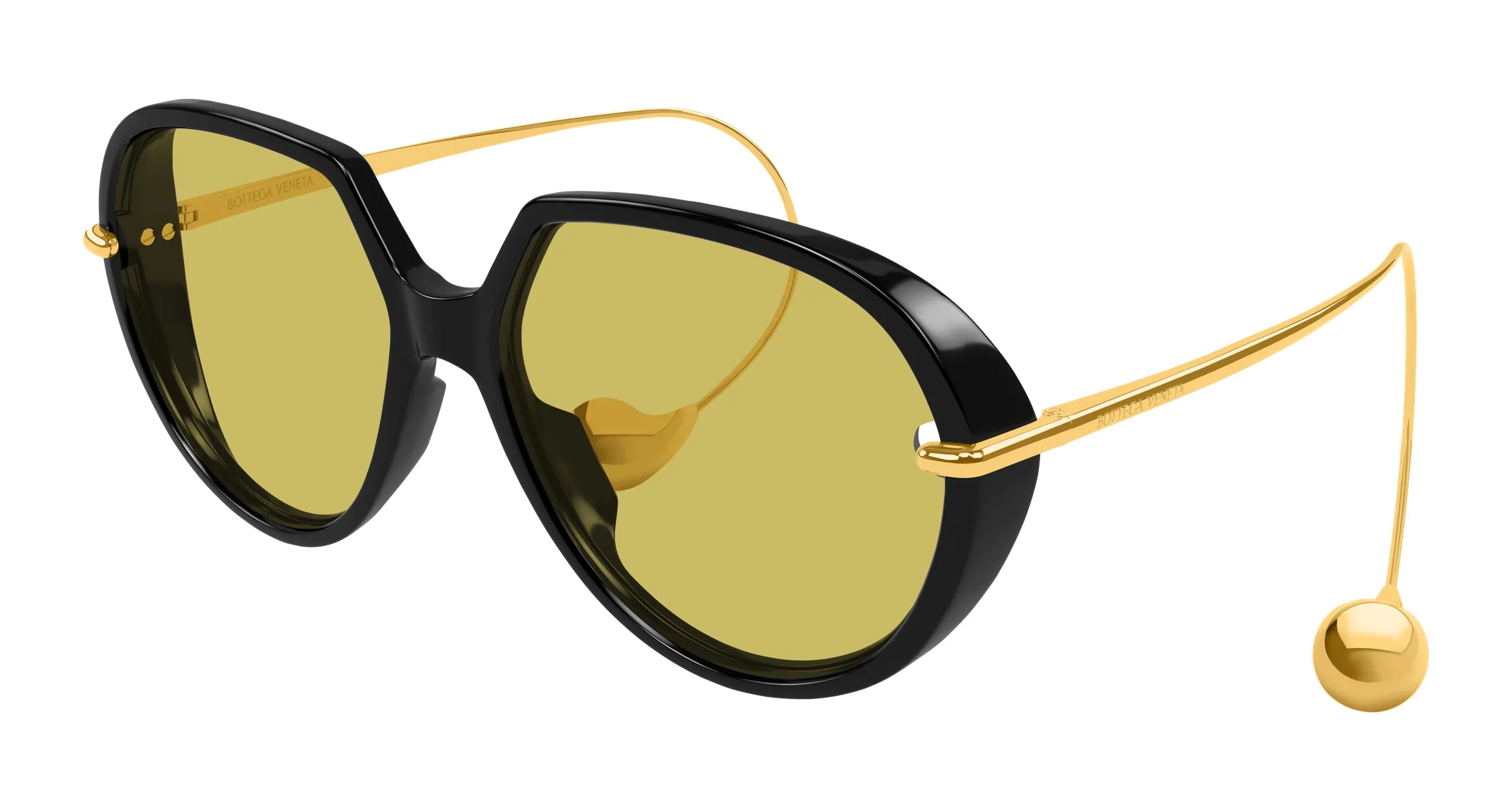 Bottega Veneta BV1436S 001 black gold yellow - immagine 3