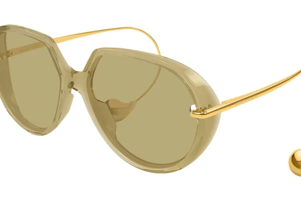 Bottega Veneta BV1436S 004 yellow gold brown